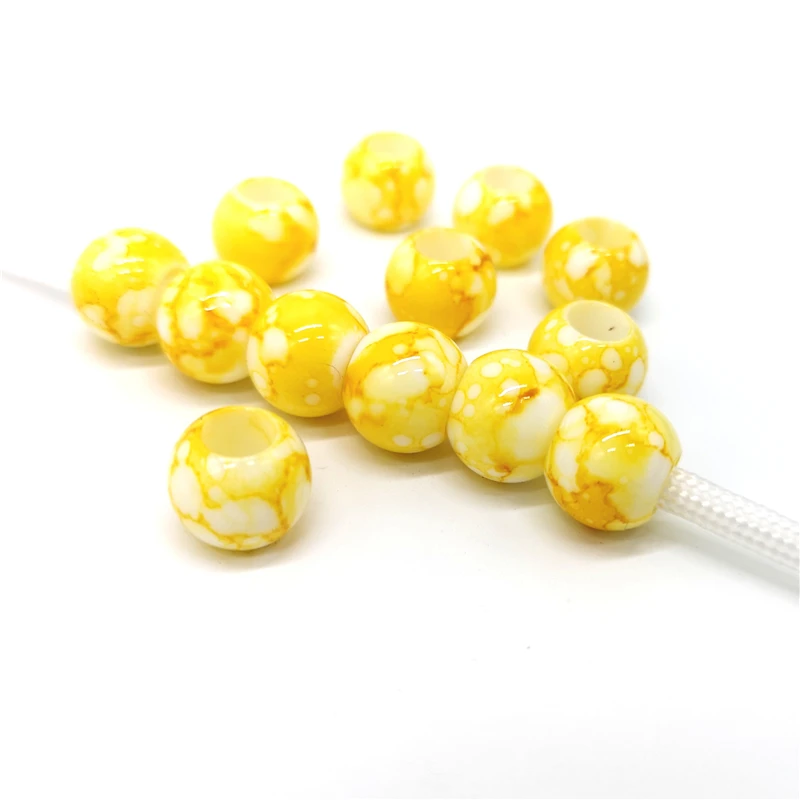 12mm Big Hole Round Beads for Jewelry Making Acrylic Beads Multicolor Loose Bead Jewelry DIY Accessory # 20pcs/lot
