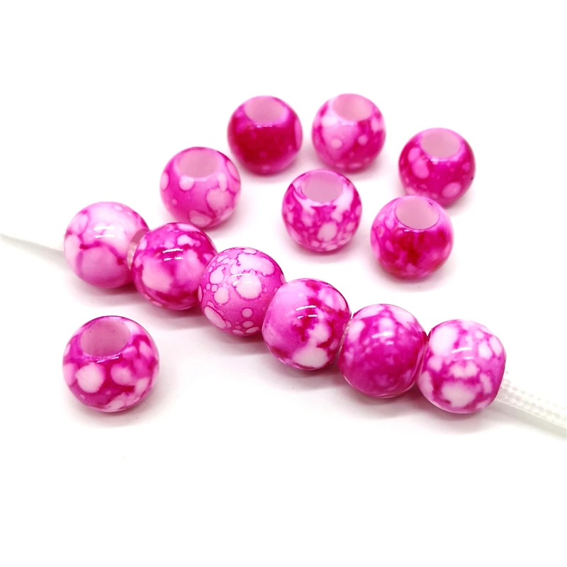 12mm Big Hole Round Beads for Jewelry Making Acrylic Beads Multicolor Loose Bead Jewelry DIY Accessory # 20pcs/lot