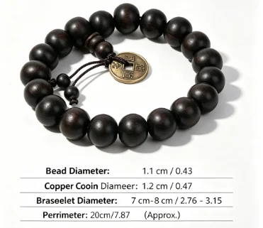 1Pc Wood Bead New Buddha Bracelet Buddhist Bangle Prayer Beads Copper Coin Women Men Lucky Religion Bracelets Charm Jewelry