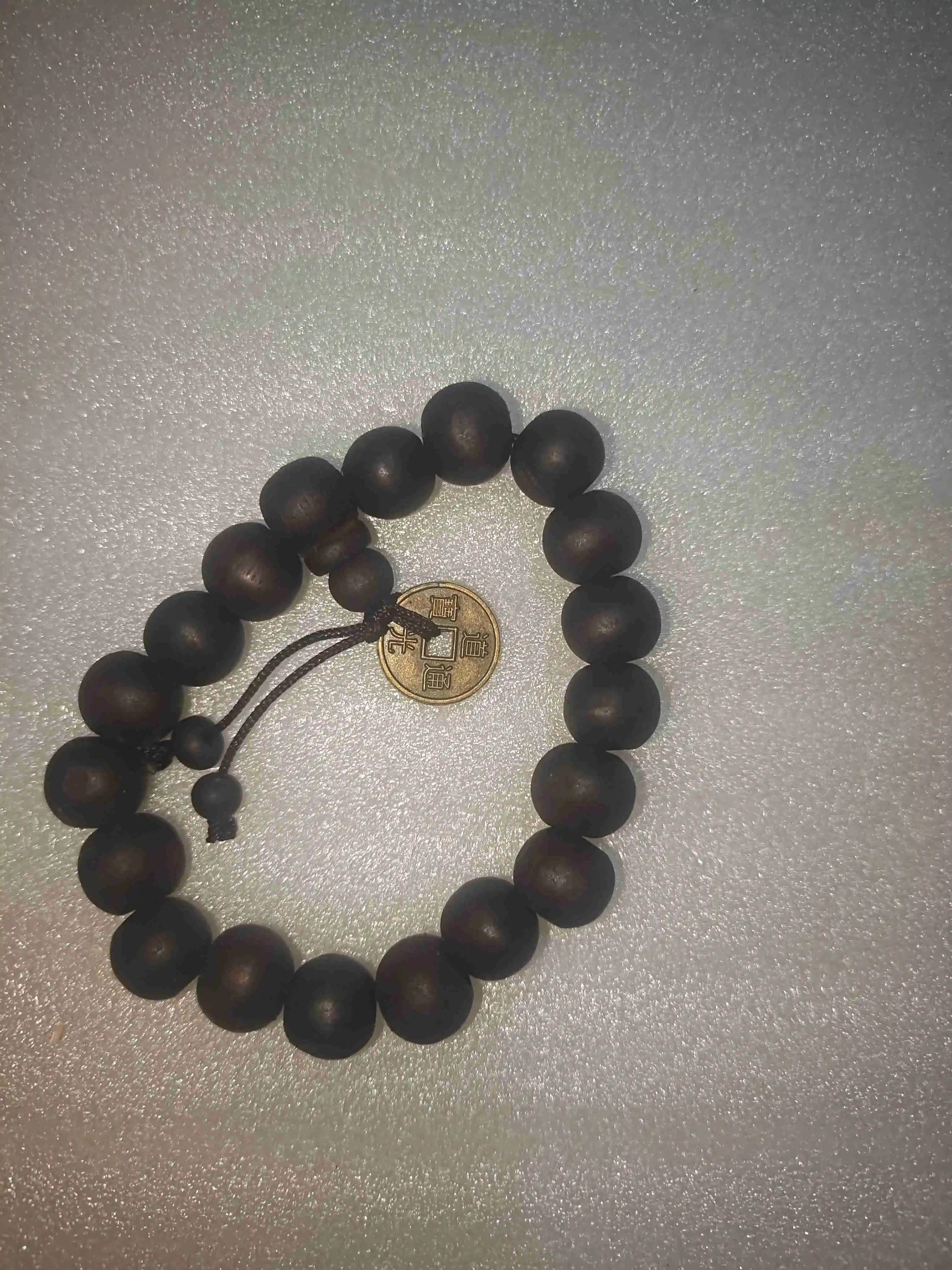 1Pc Wood Bead New Buddha Bracelet Buddhist Bangle Prayer Beads Copper Coin Women Men Lucky Religion Bracelets Charm Jewelry