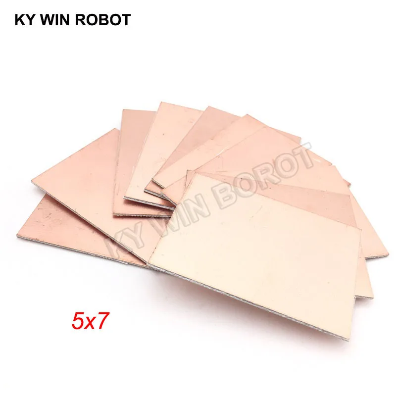 10 pcs FR4 PCB Double Side Copper Clad Plate DIY PCB Kit Laminate Circuit Board 5x7cm