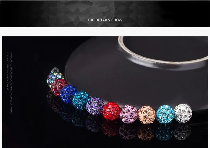 10mm 19 Colors Czech Crystal Rhinestones Pave Clay Round Disco Ball Loose Spacer Beads Bracelet Necklace Earring Making 10pcs/lo