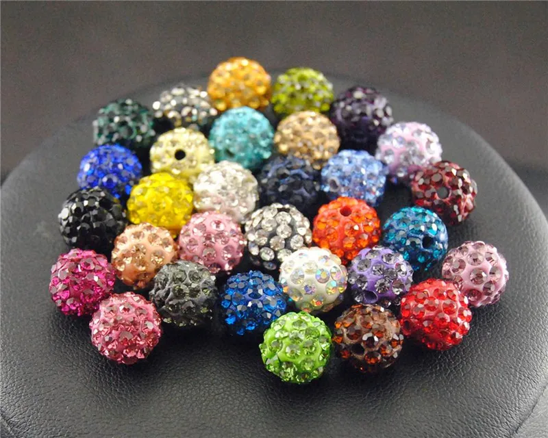 10mm 19 Colors Czech Crystal Rhinestones Pave Clay Round Disco Ball Loose Spacer Beads Bracelet Necklace Earring Making 10pcs/lo