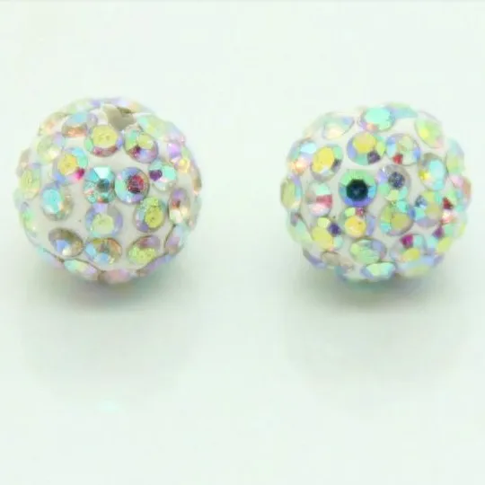 10mm 19 Colors Czech Crystal Rhinestones Pave Clay Round Disco Ball Loose Spacer Beads Bracelet Necklace Earring Making 10pcs/lo