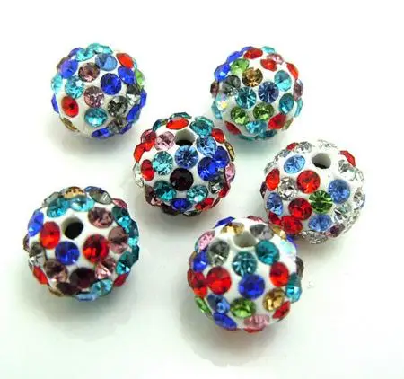 10mm 19 Colors Czech Crystal Rhinestones Pave Clay Round Disco Ball Loose Spacer Beads Bracelet Necklace Earring Making 10pcs/lo