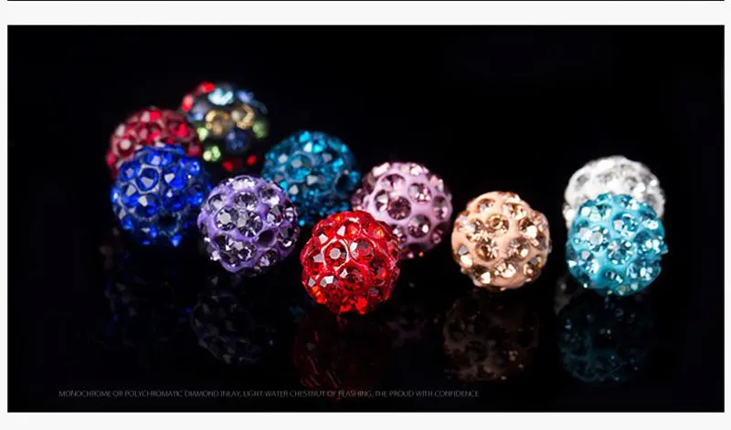 10mm 19 Colors Czech Crystal Rhinestones Pave Clay Round Disco Ball Loose Spacer Beads Bracelet Necklace Earring Making 10pcs/lo