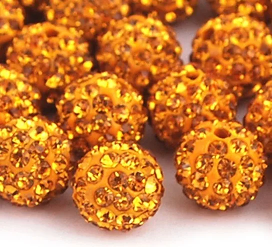 10mm 19 Colors Czech Crystal Rhinestones Pave Clay Round Disco Ball Loose Spacer Beads Bracelet Necklace Earring Making 10pcs/lo