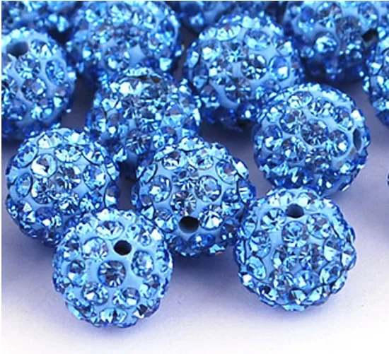 10mm 19 Colors Czech Crystal Rhinestones Pave Clay Round Disco Ball Loose Spacer Beads Bracelet Necklace Earring Making 10pcs/lo