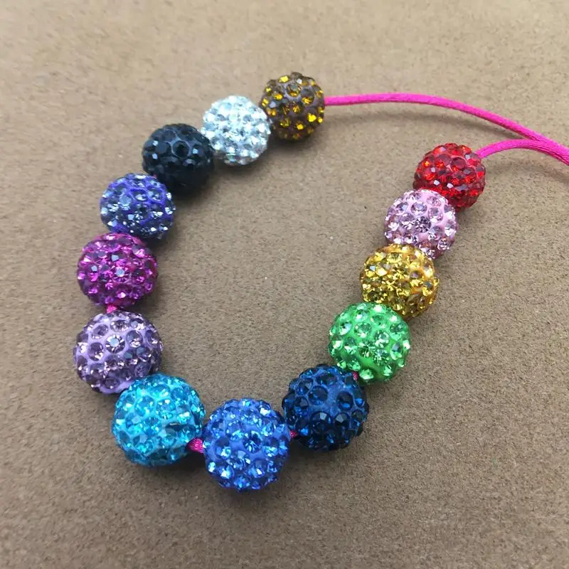 10mm 19 Colors Czech Crystal Rhinestones Pave Clay Round Disco Ball Loose Spacer Beads Bracelet Necklace Earring Making 10pcs/lo