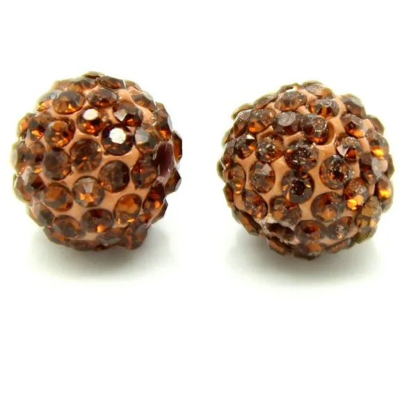 10mm 19 Colors Czech Crystal Rhinestones Pave Clay Round Disco Ball Loose Spacer Beads Bracelet Necklace Earring Making 10pcs/lo
