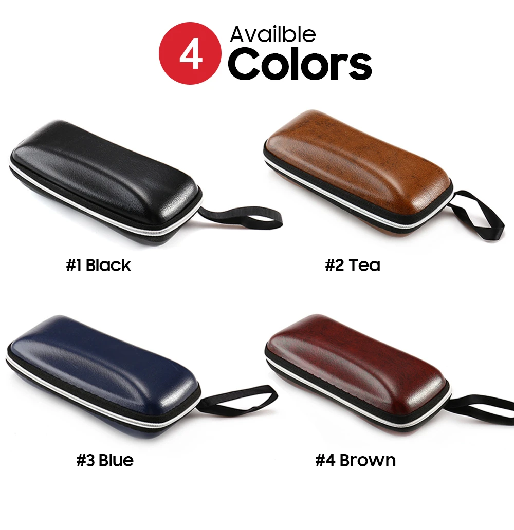 VIVIBEE Men Black PU Leather Sunglasses Case Zipper Waterproof Sun Glasses Eyewear Storage Men Eyeglasses Genuine Spectacle Box