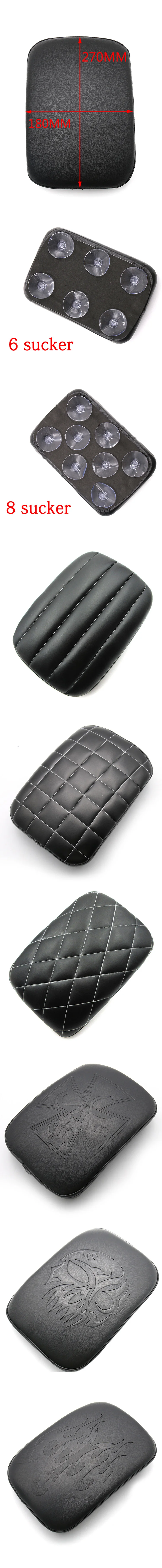 Motorcycle 8 Suction Cup Rear Pillion Passenger Pad Seat Fits For Bobber Chopper Sportster Softail Touring XL 883 1200 Universal