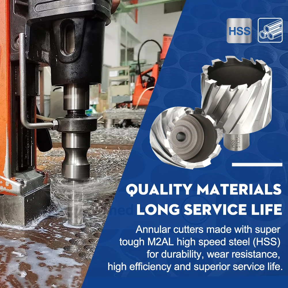 CMCP 1pc 6-60mm High Speed Steel Metal Core Drill Bit Annular Cutter Hollow Drill Bit Hole Opener Hole Saw Metal Drilling Tools
