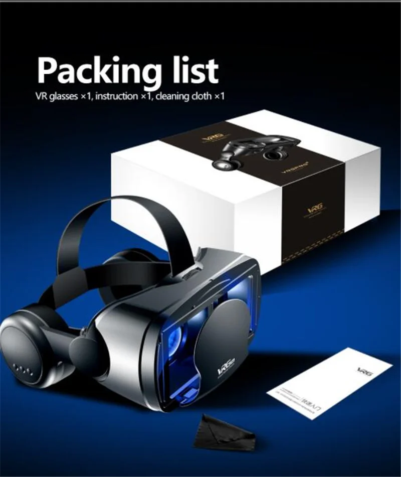 Virtual Reality VR Glasses IMAX Huge Screen HD 3D Glasses Google Cardboard Box VR Headset Helmet for 5-7" Phone,Support Gamepad
