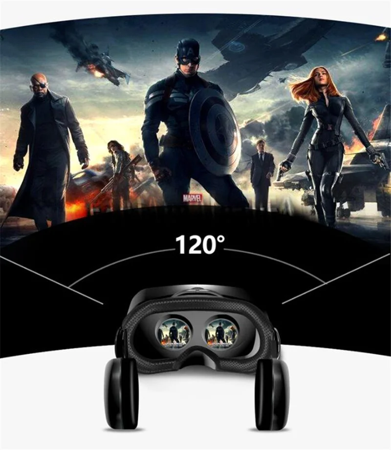 Virtual Reality VR Glasses IMAX Huge Screen HD 3D Glasses Google Cardboard Box VR Headset Helmet for 5-7" Phone,Support Gamepad