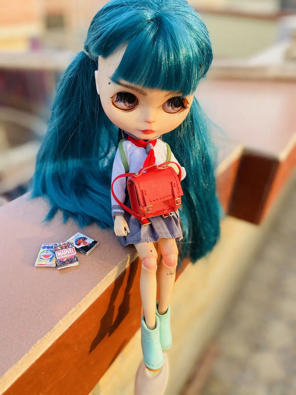 NEW Handmade 1PCS 1/6 BJD Mini School Bag for Blyth OB11 OB24 1/8 1/12 Dolls Accessories