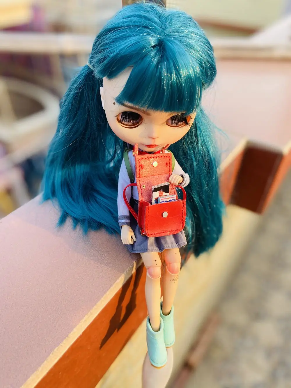 NEW Handmade 1PCS 1/6 BJD Mini School Bag for Blyth OB11 OB24 1/8 1/12 Dolls Accessories