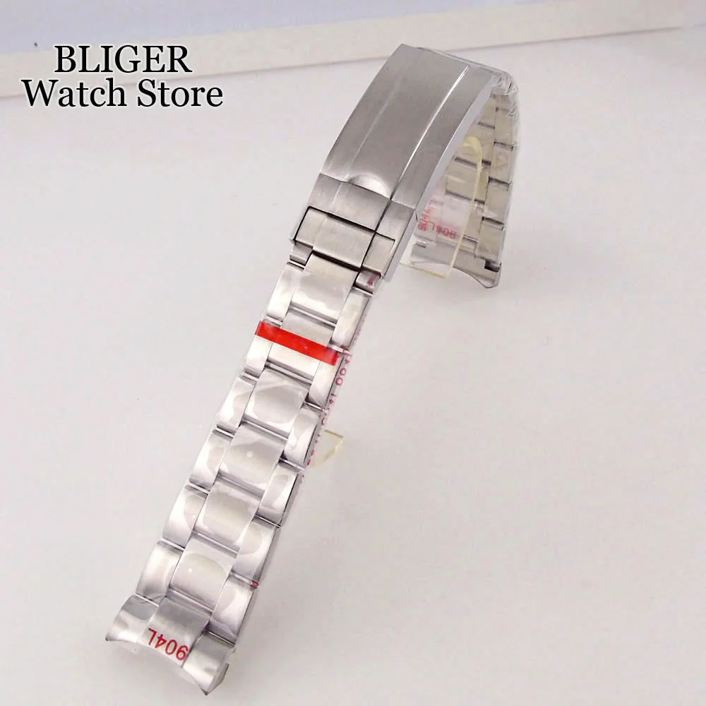 Silver Black 20mm Width Stainless Steel Watch Strap Bracelet Two Tone Gold/Rose Gold Glide Lock Clasp for Dive Men Watch
