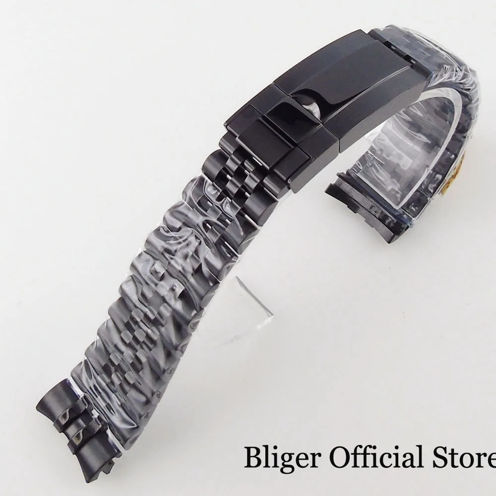 Silver Black 20mm Width Stainless Steel Watch Strap Bracelet Two Tone Gold/Rose Gold Glide Lock Clasp for Dive Men Watch