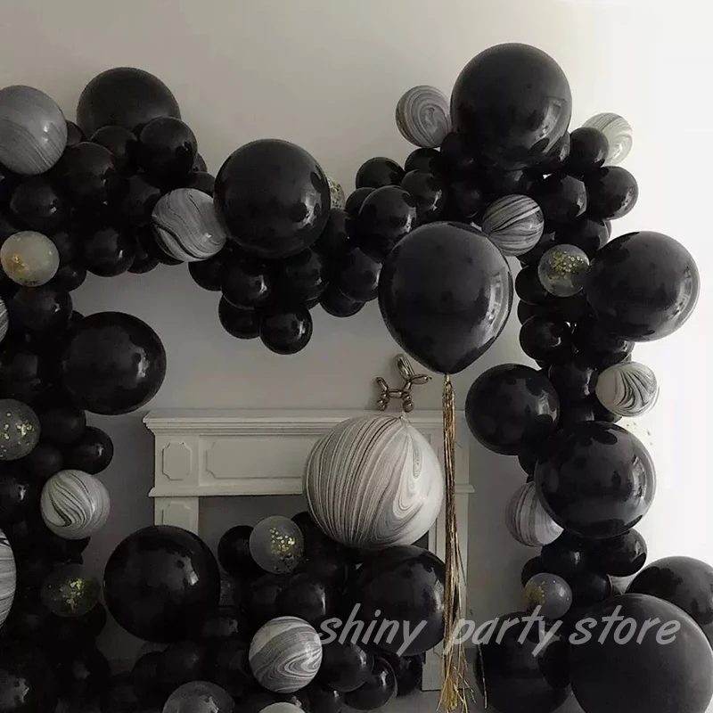5-36inch Black Latex Balloons Wedding Birthday Party Baby Shower Christmas Balloon Arch Decorative Balloons for Party Decor