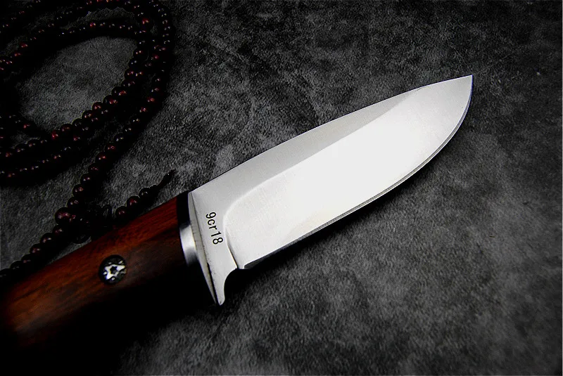 Japanese mirror-polished high-gloss 9CR18Mov knife - a practical outdoor self-defense blade for camping