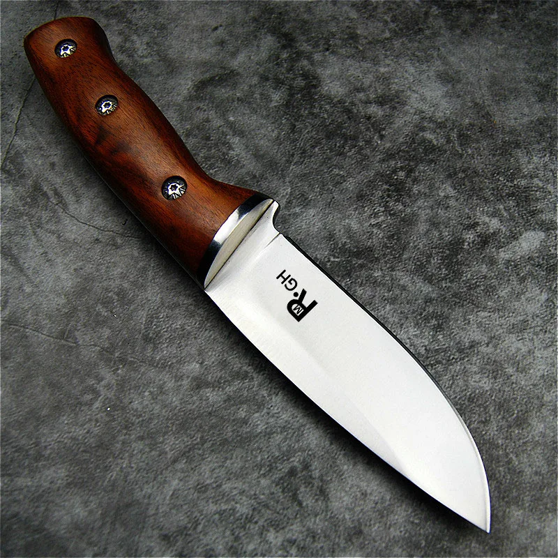 Japanese mirror-polished high-gloss 9CR18Mov knife - a practical outdoor self-defense blade for camping