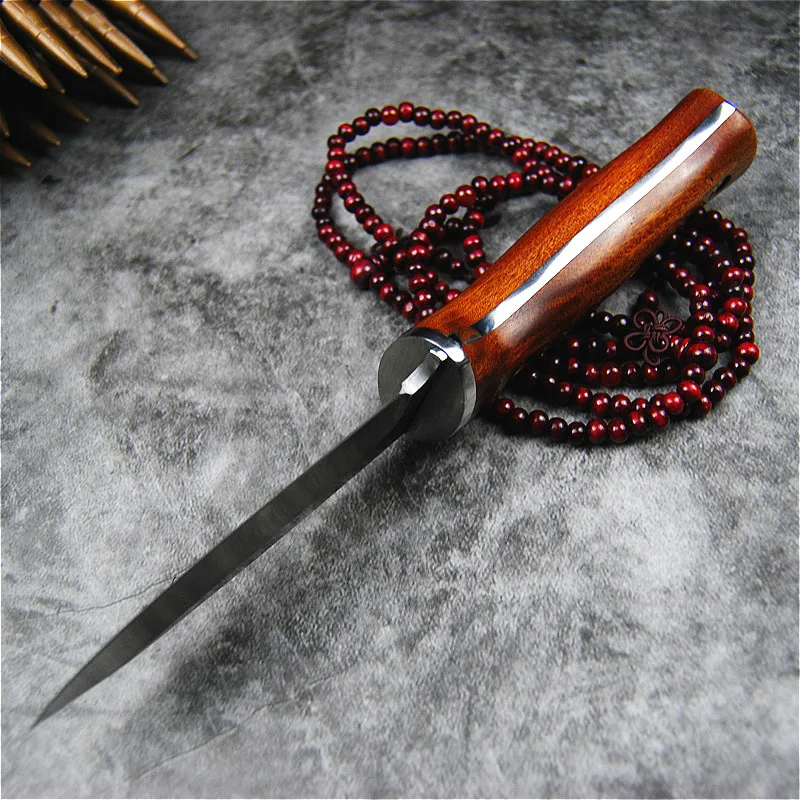 Japanese mirror-polished high-gloss 9CR18Mov knife - a practical outdoor self-defense blade for camping