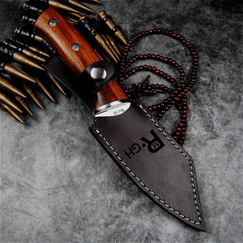 Japanese mirror-polished high-gloss 9CR18Mov knife - a practical outdoor self-defense blade for camping