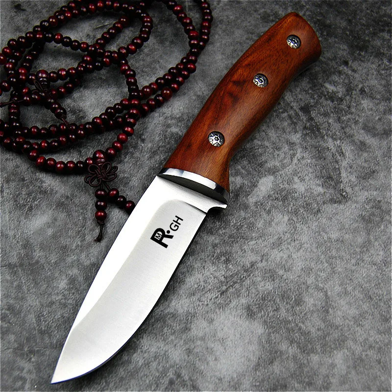 Japanese mirror-polished high-gloss 9CR18Mov knife - a practical outdoor self-defense blade for camping