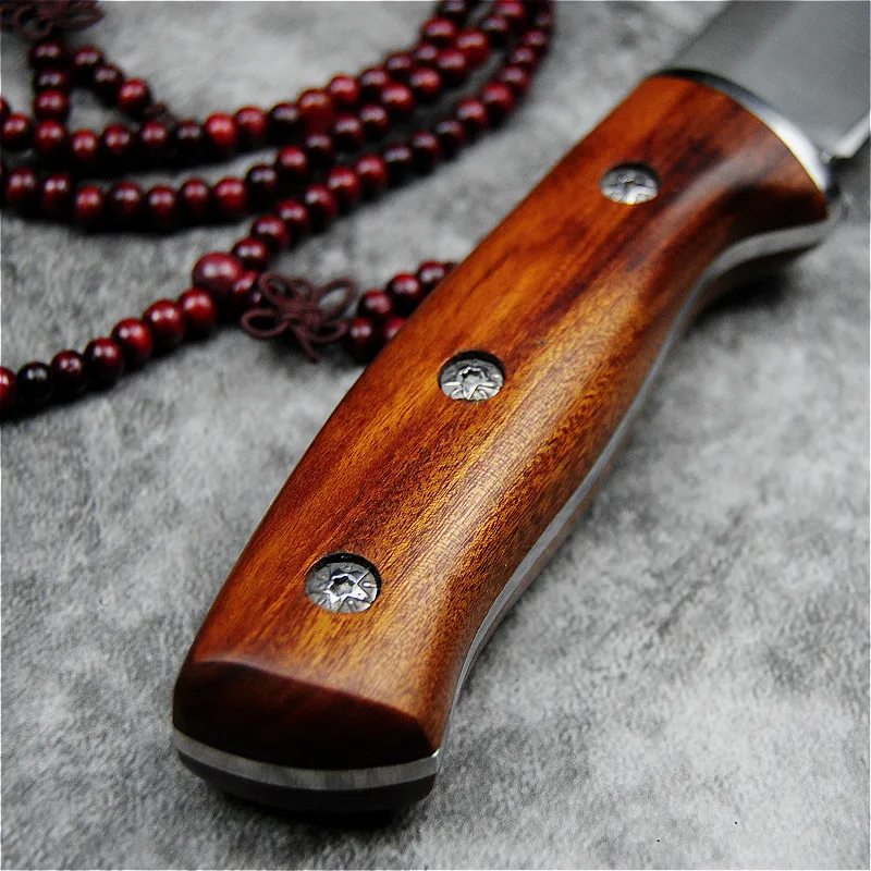 Japanese mirror-polished high-gloss 9CR18Mov knife - a practical outdoor self-defense blade for camping