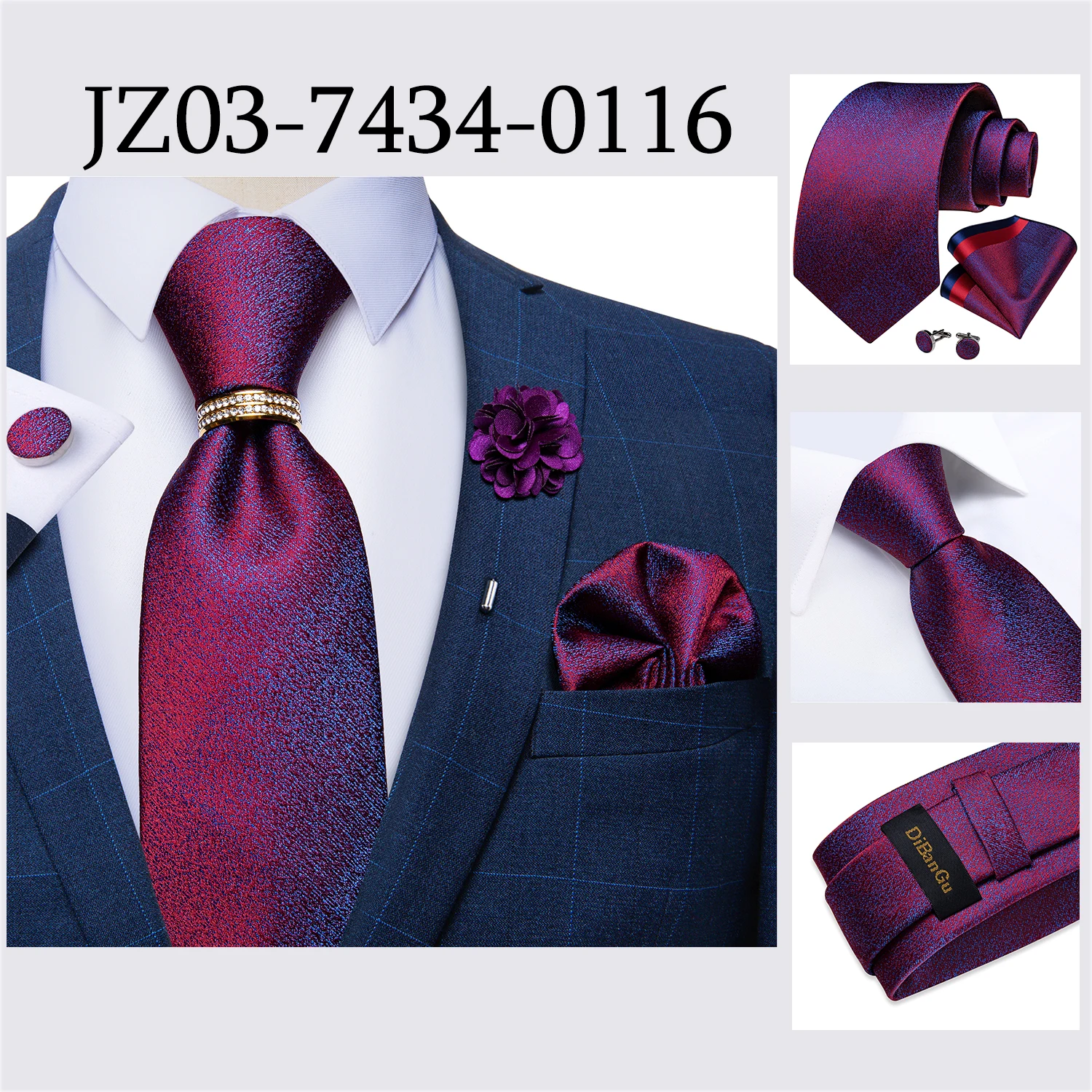 8cm Men Tie White Solid Necktie Men's Formal Wedding Party Ties Cufflinks Hanky Flower Brooch Set Men Gift Corbatas DiBanGu