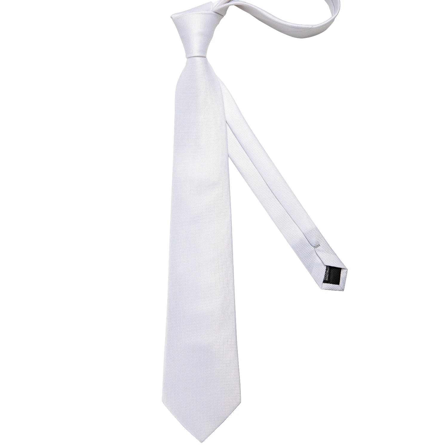 8cm Men Tie White Solid Necktie Men's Formal Wedding Party Ties Cufflinks Hanky Flower Brooch Set Men Gift Corbatas DiBanGu