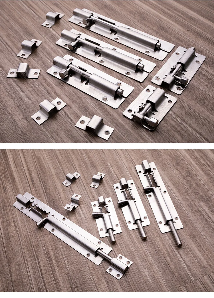 Apstelle 1Pcs 1.5/2/2.5/3/4/5/6/8/10/12 Inch Stainless Steel Door Latch Sliding Lock Bolt Latch Hasp Staple Gate Safety Lock