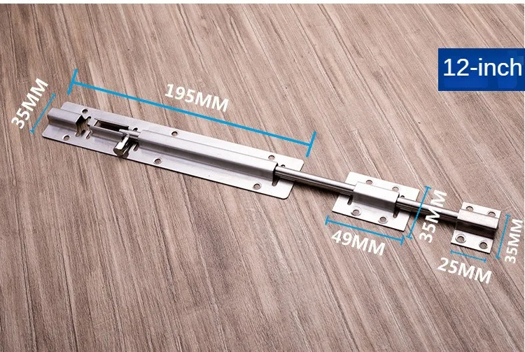Apstelle 1Pcs 1.5/2/2.5/3/4/5/6/8/10/12 Inch Stainless Steel Door Latch Sliding Lock Bolt Latch Hasp Staple Gate Safety Lock