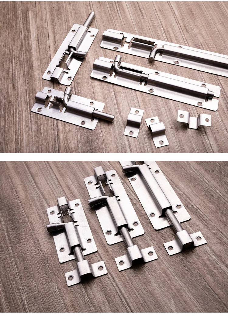 Apstelle 1Pcs 1.5/2/2.5/3/4/5/6/8/10/12 Inch Stainless Steel Door Latch Sliding Lock Bolt Latch Hasp Staple Gate Safety Lock