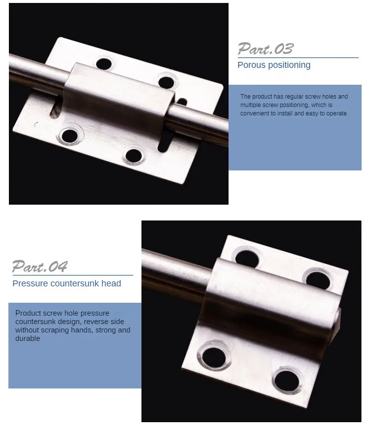 Apstelle 1Pcs 1.5/2/2.5/3/4/5/6/8/10/12 Inch Stainless Steel Door Latch Sliding Lock Bolt Latch Hasp Staple Gate Safety Lock