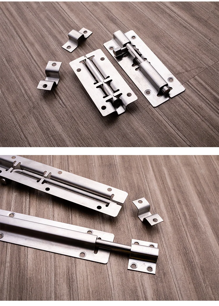 Apstelle 1Pcs 1.5/2/2.5/3/4/5/6/8/10/12 Inch Stainless Steel Door Latch Sliding Lock Bolt Latch Hasp Staple Gate Safety Lock