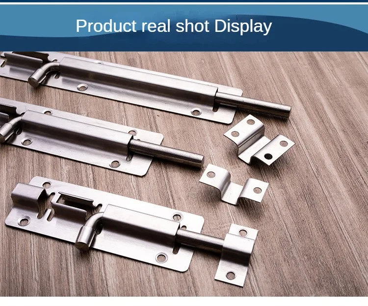 Apstelle 1Pcs 1.5/2/2.5/3/4/5/6/8/10/12 Inch Stainless Steel Door Latch Sliding Lock Bolt Latch Hasp Staple Gate Safety Lock