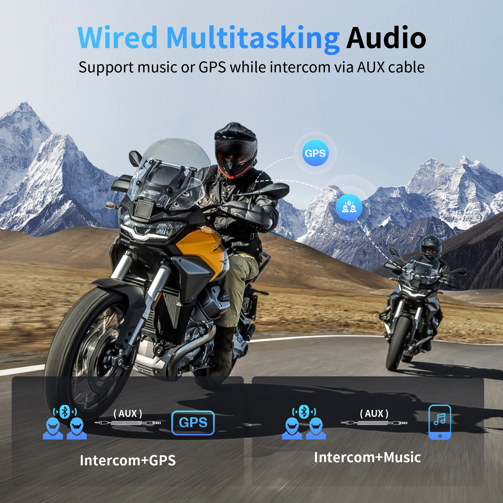 Fodsports Motorcycle Bluetooth Helmet Headset Intercom for 8 Riders M1S Pro Waterproof Wireless Intercomunicador Interphone MP3