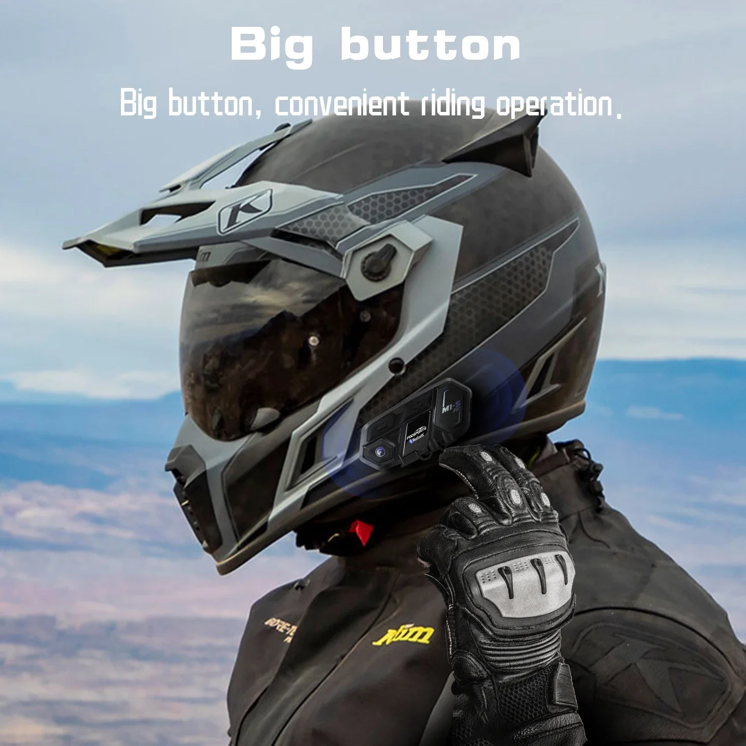 Fodsports Motorcycle Bluetooth Helmet Headset Intercom for 8 Riders M1S Pro Waterproof Wireless Intercomunicador Interphone MP3