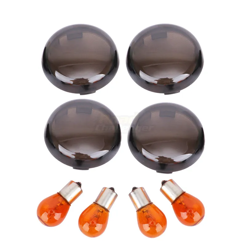 Motorcycle Black Turn Signal Light Lens Cover Light Blub For Harley Sportster 883 1200 XL 72 48 XL1200