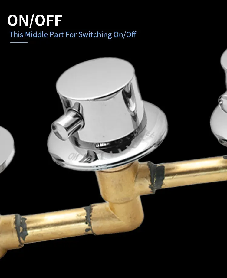 New Triple Handle Thermostatic Brass Shower Faucet Shower Room Auto Thermostatic Control Valve Mixer Tap 2/3/4/5 Way Diverter