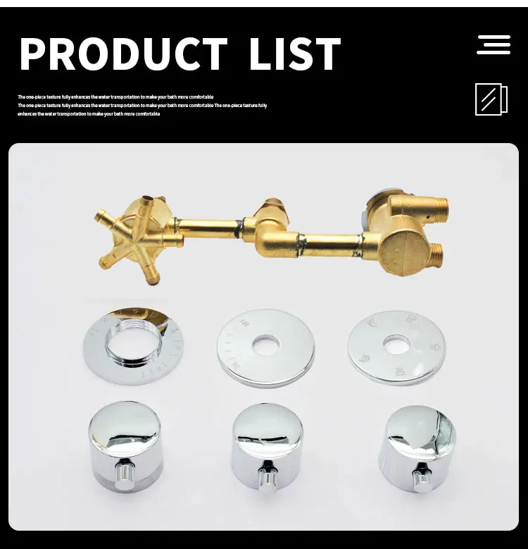 New Triple Handle Thermostatic Brass Shower Faucet Shower Room Auto Thermostatic Control Valve Mixer Tap 2/3/4/5 Way Diverter