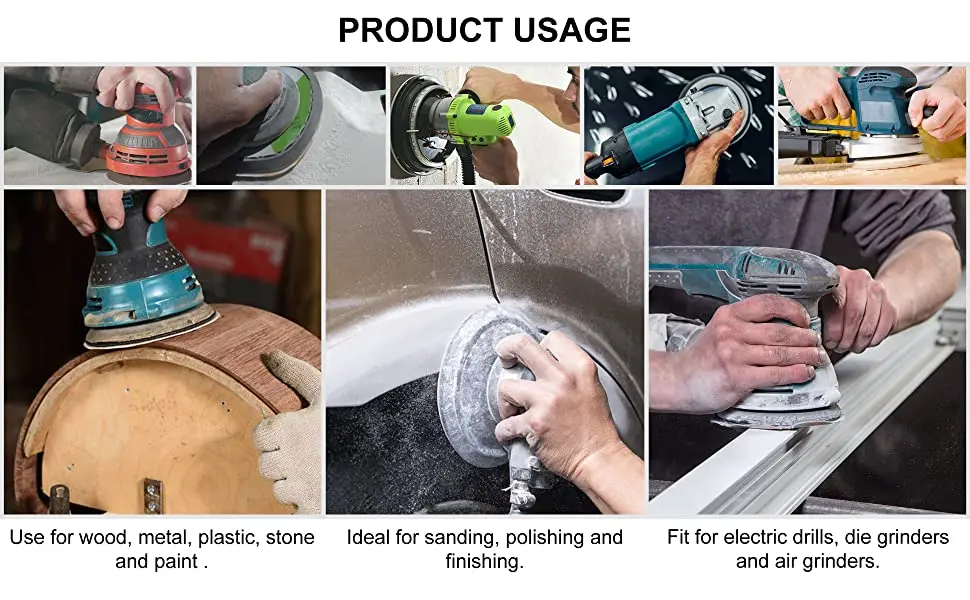 6inch Sanding Discs 150mm Waterproof Sandpaper Hook & Loop Sand Paper 320-10000 Grit Assorted for Wet/Dry Polishing 50pcs