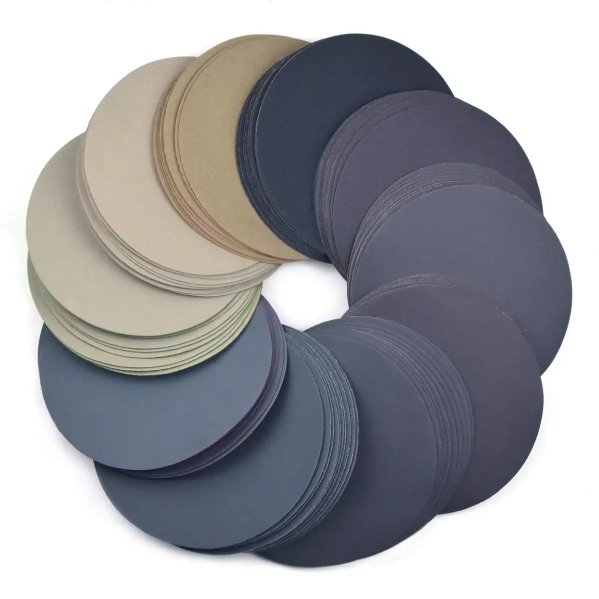 6inch Sanding Discs 150mm Waterproof Sandpaper Hook & Loop Sand Paper 320-10000 Grit Assorted for Wet/Dry Polishing 50pcs