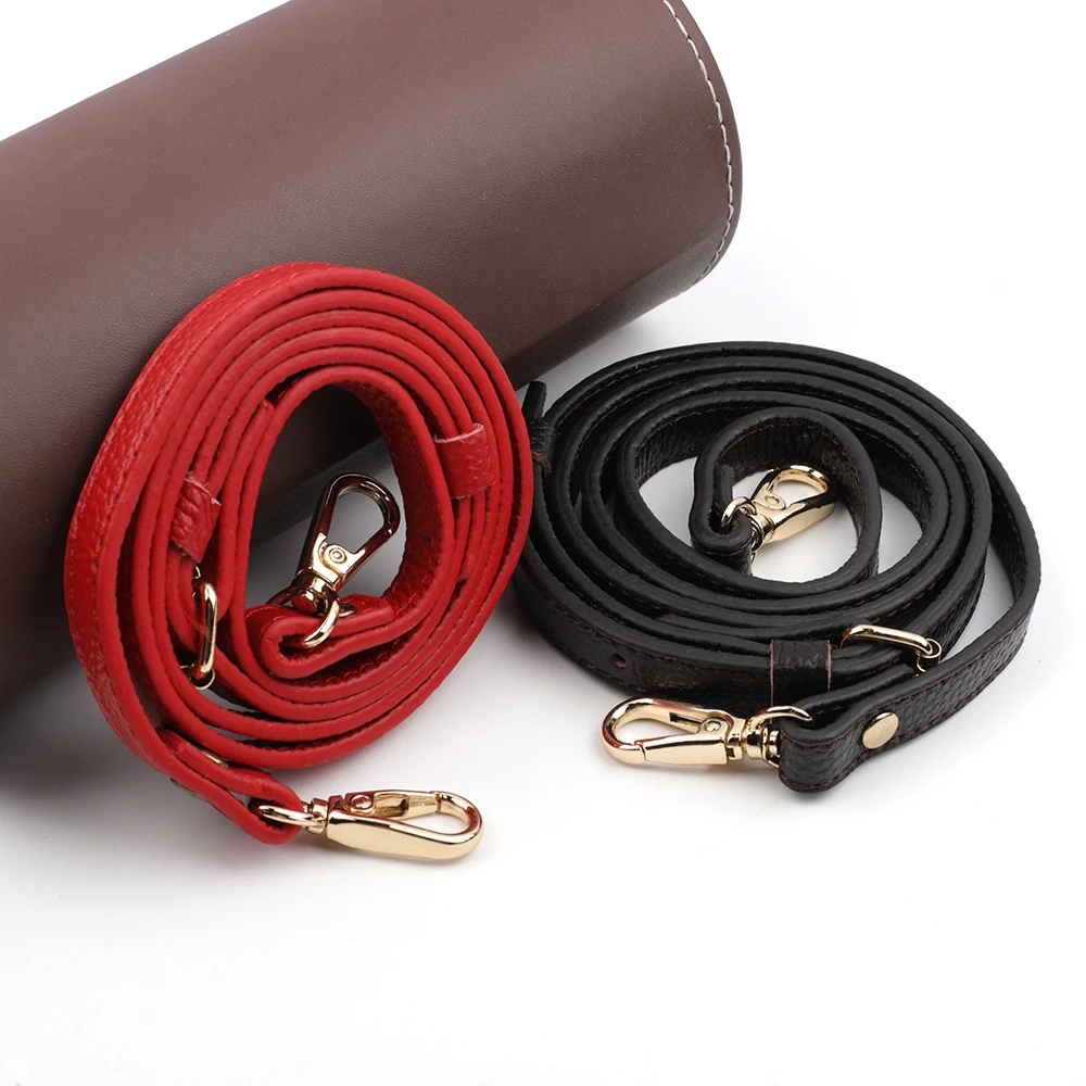 High Quality Genuine Leather Bags Strap Adjustable Replacement Crossbody Straps Gold Hardware for Women DIY Bag Accessories