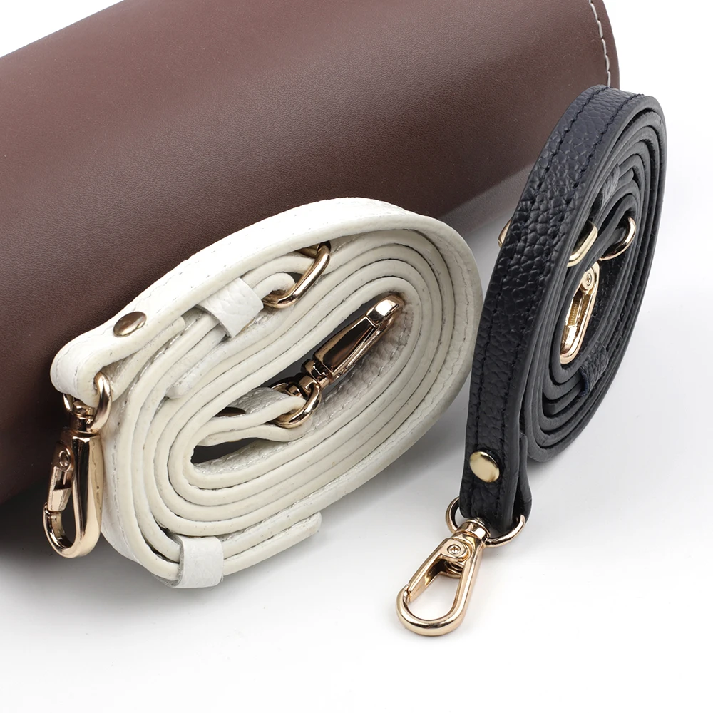 High Quality Genuine Leather Bags Strap Adjustable Replacement Crossbody Straps Gold Hardware for Women DIY Bag Accessories