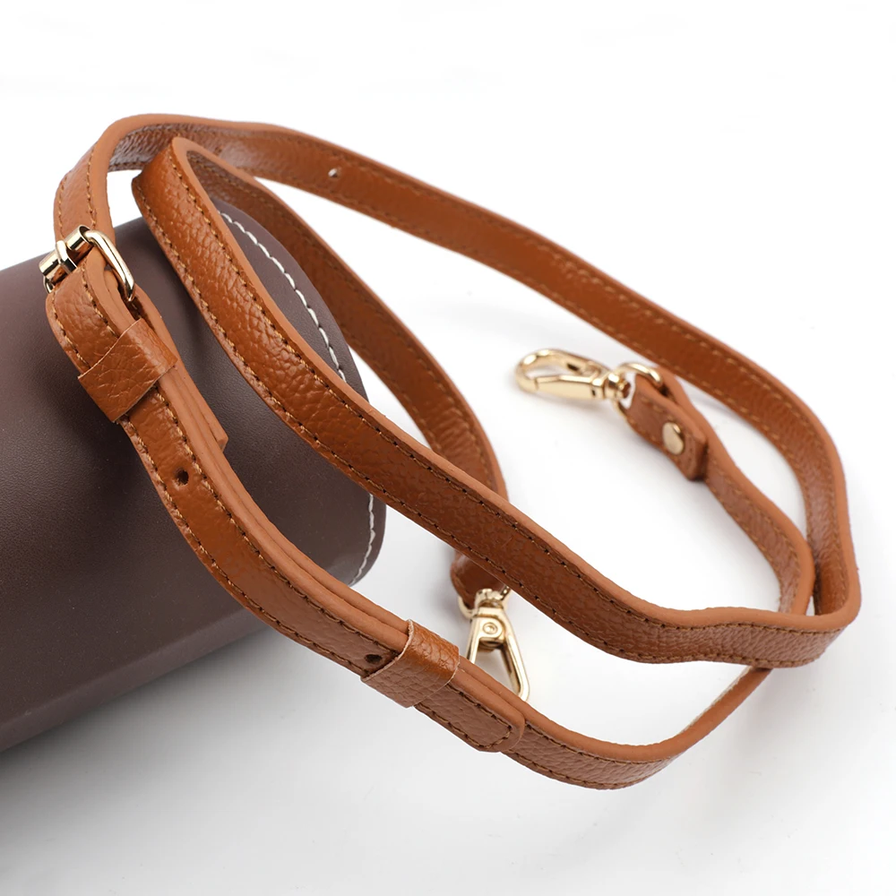 High Quality Genuine Leather Bags Strap Adjustable Replacement Crossbody Straps Gold Hardware for Women DIY Bag Accessories
