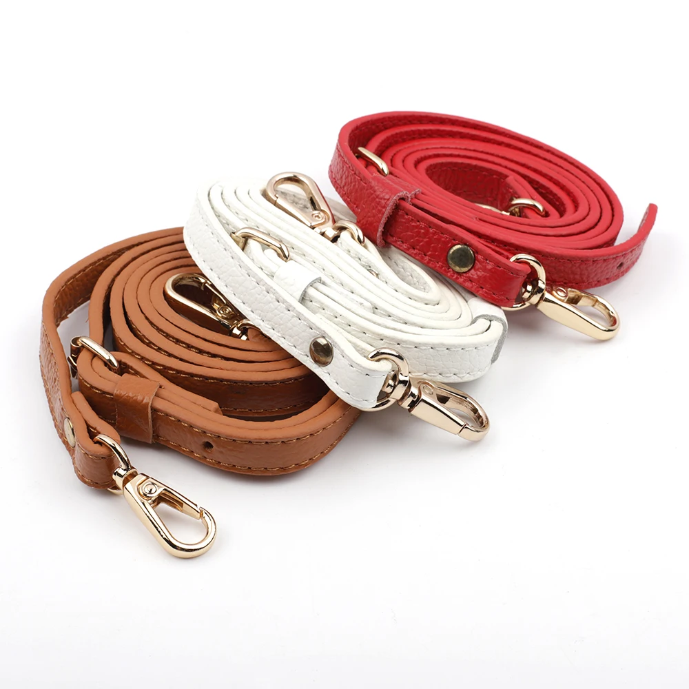 High Quality Genuine Leather Bags Strap Adjustable Replacement Crossbody Straps Gold Hardware for Women DIY Bag Accessories
