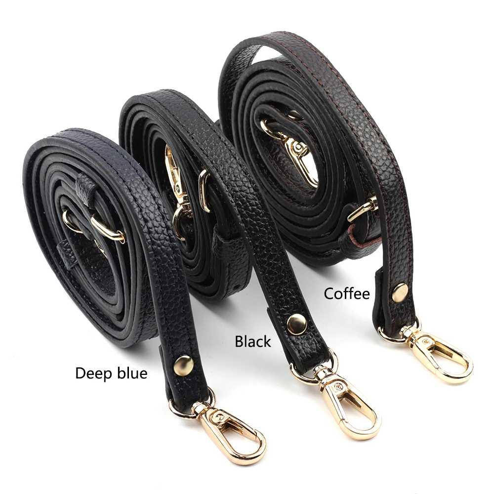 High Quality Genuine Leather Bags Strap Adjustable Replacement Crossbody Straps Gold Hardware for Women DIY Bag Accessories